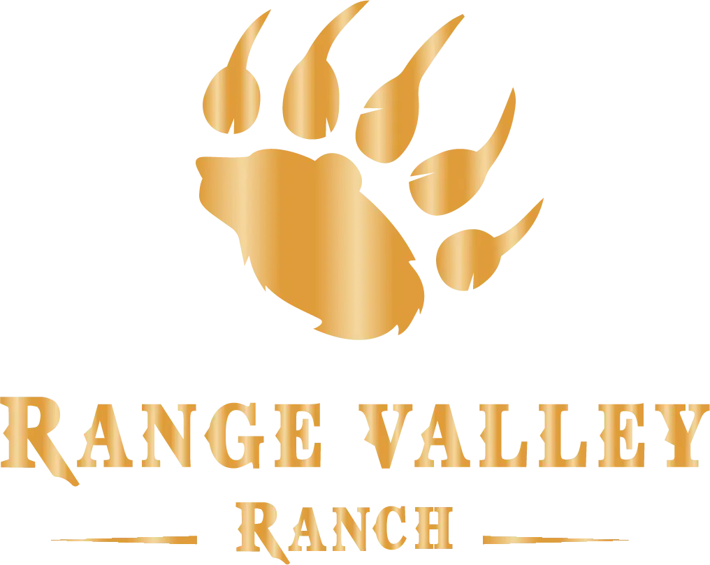 Range Valley Ranch Logo in gold gradients