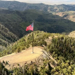 Flagpole atop Range Valley Ranch